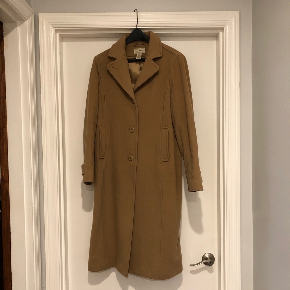 LL Bean classic Italian lambs wool polo coat